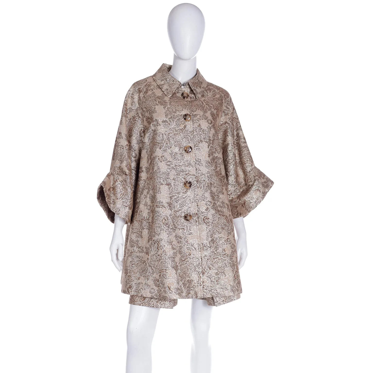 2000s Dolce & Gabbana D&G Gold Metallic Dress & Coat Amy Winehouse