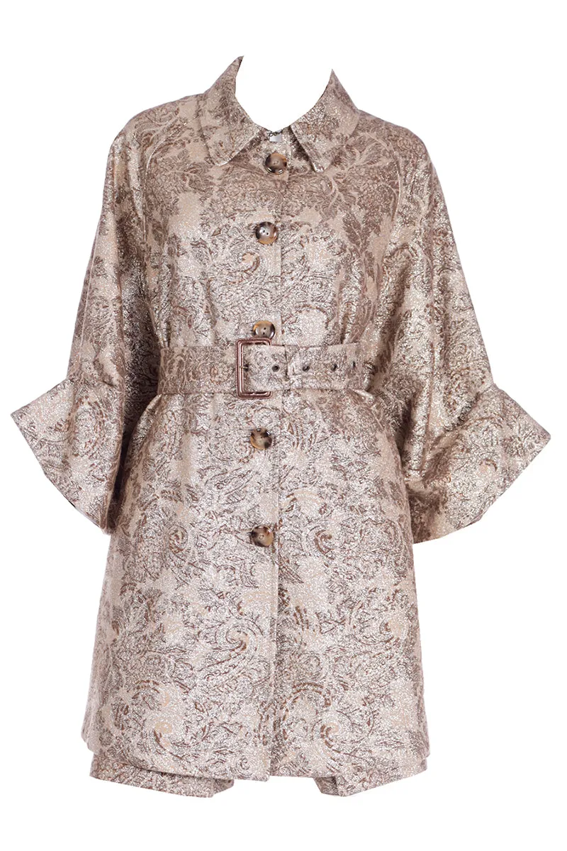 2000s Dolce & Gabbana D&G Gold Metallic Dress & Coat Amy Winehouse