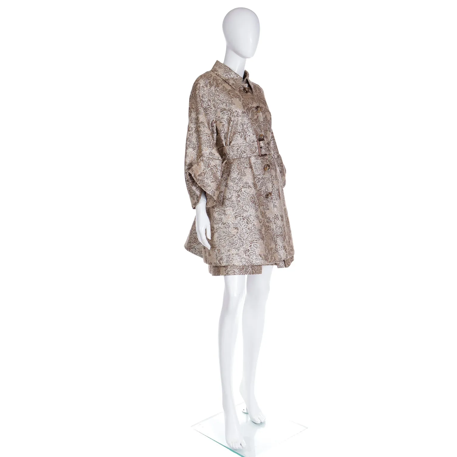 2000s Dolce & Gabbana D&G Gold Metallic Dress & Coat Amy Winehouse