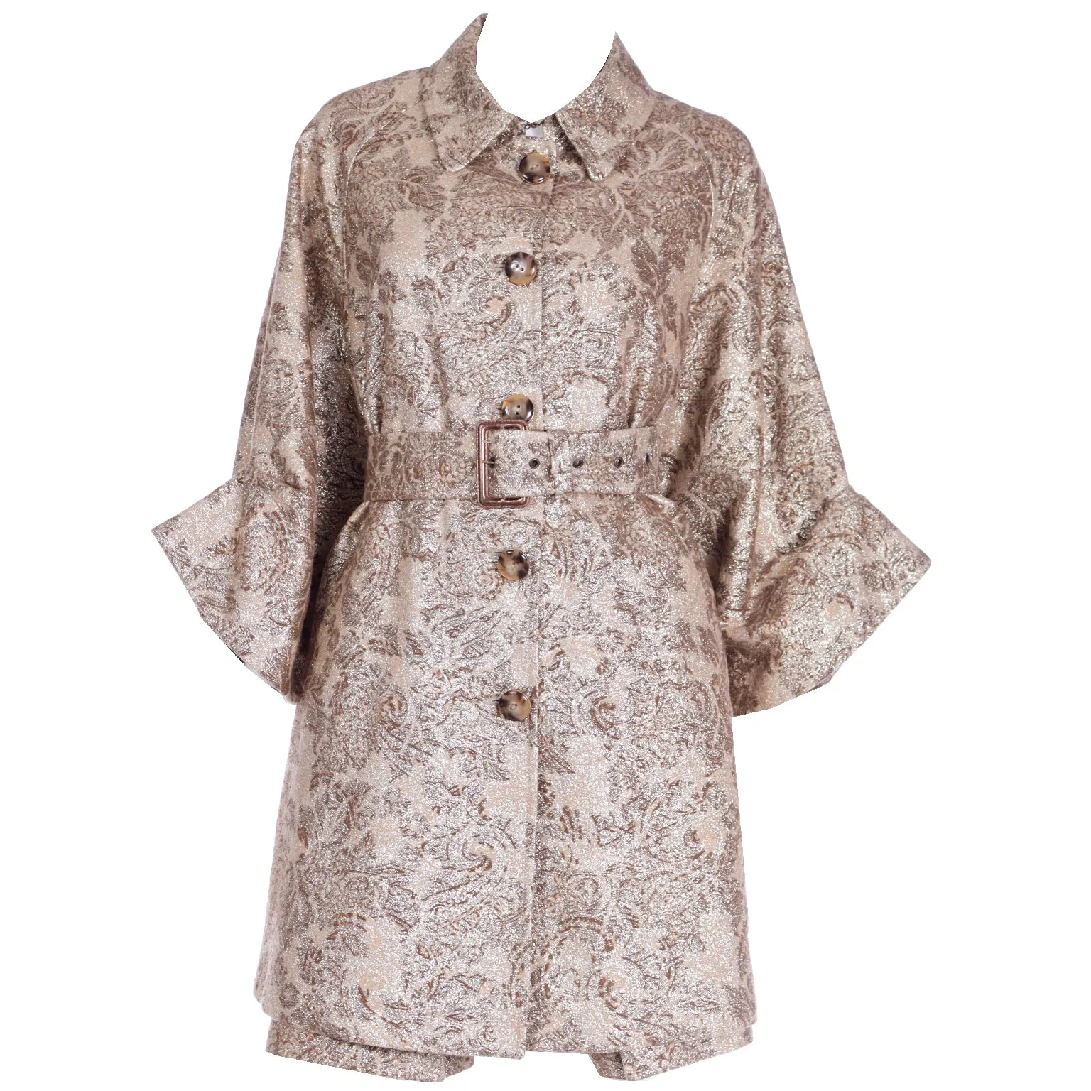 2000s Dolce & Gabbana D&G Gold Metallic Dress & Coat Amy Winehouse