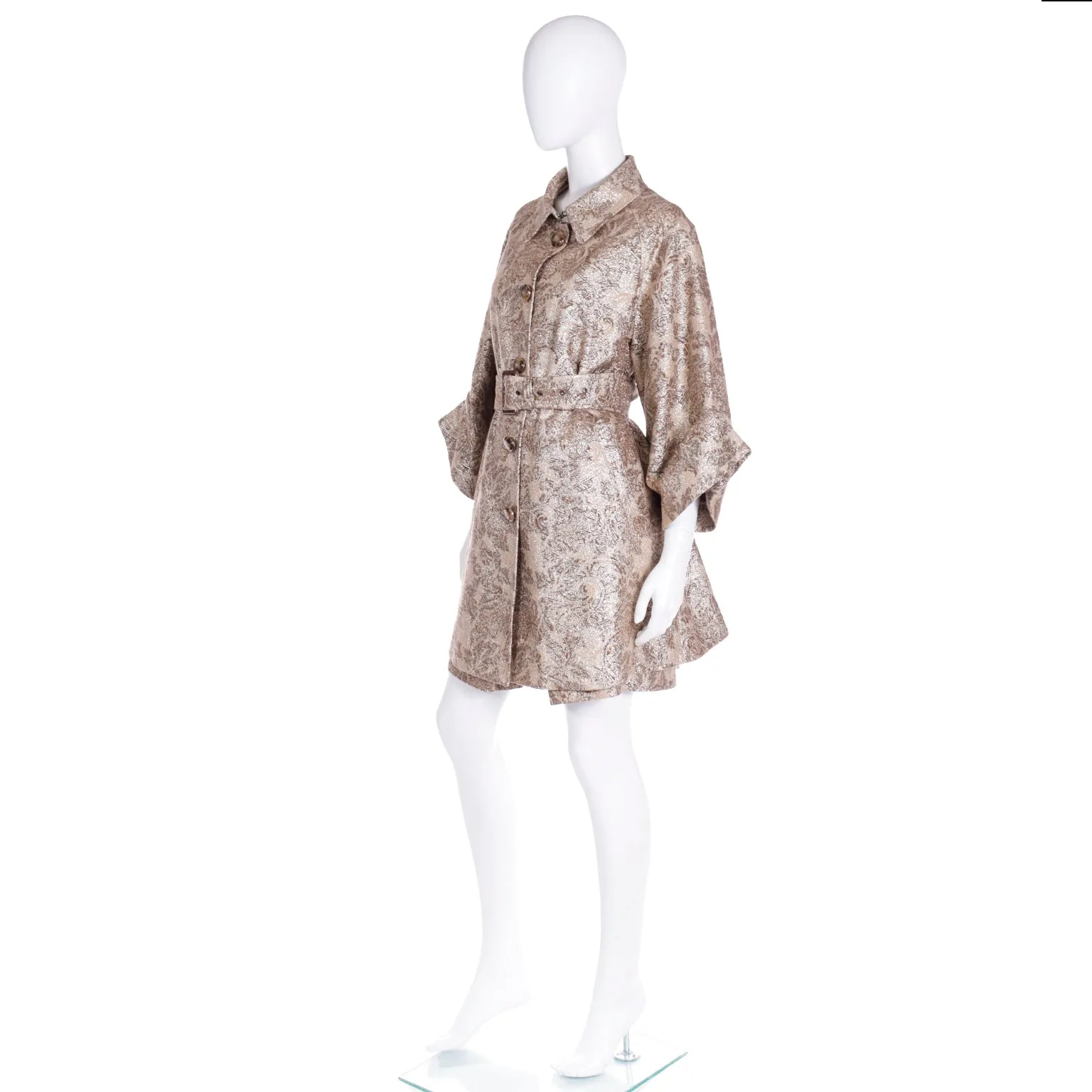 2000s Dolce & Gabbana D&G Gold Metallic Dress & Coat Amy Winehouse