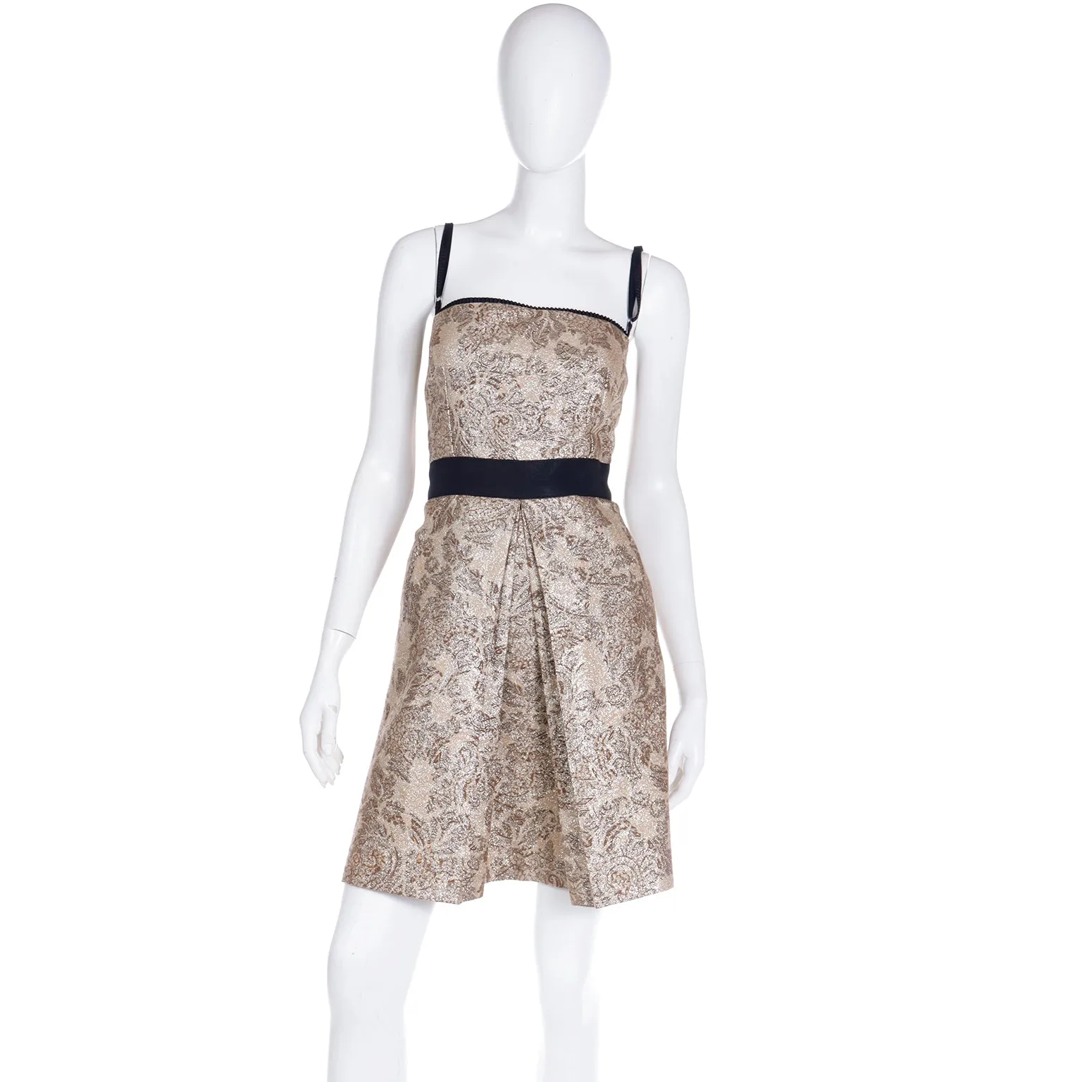 2000s Dolce & Gabbana D&G Gold Metallic Dress & Coat Amy Winehouse