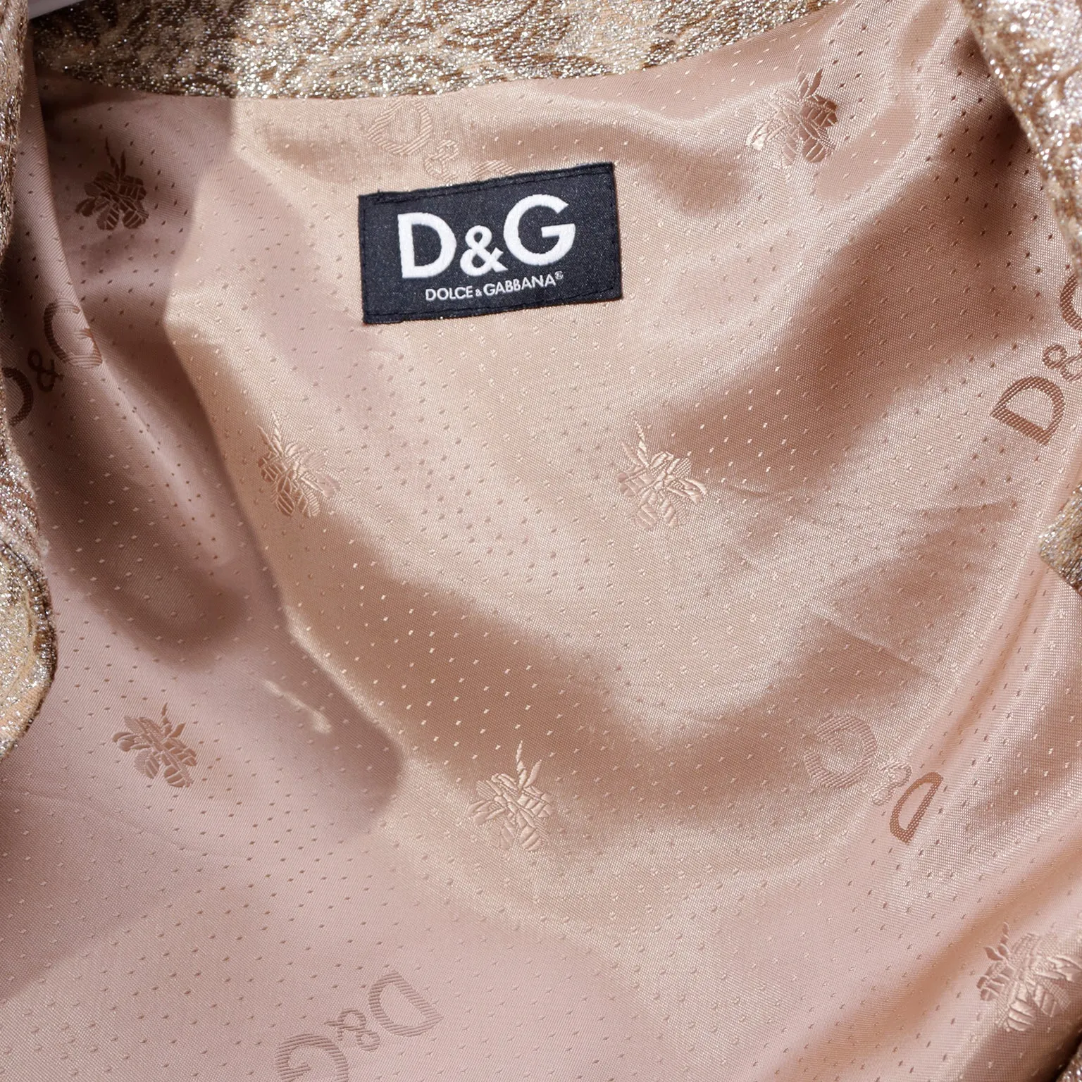 2000s Dolce & Gabbana D&G Gold Metallic Dress & Coat Amy Winehouse