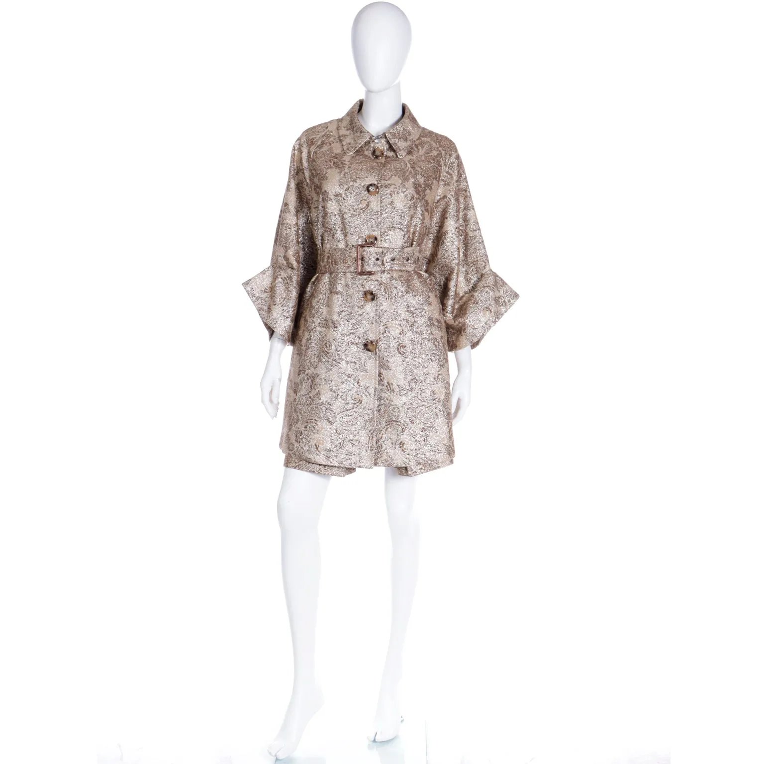 2000s Dolce & Gabbana D&G Gold Metallic Dress & Coat Amy Winehouse