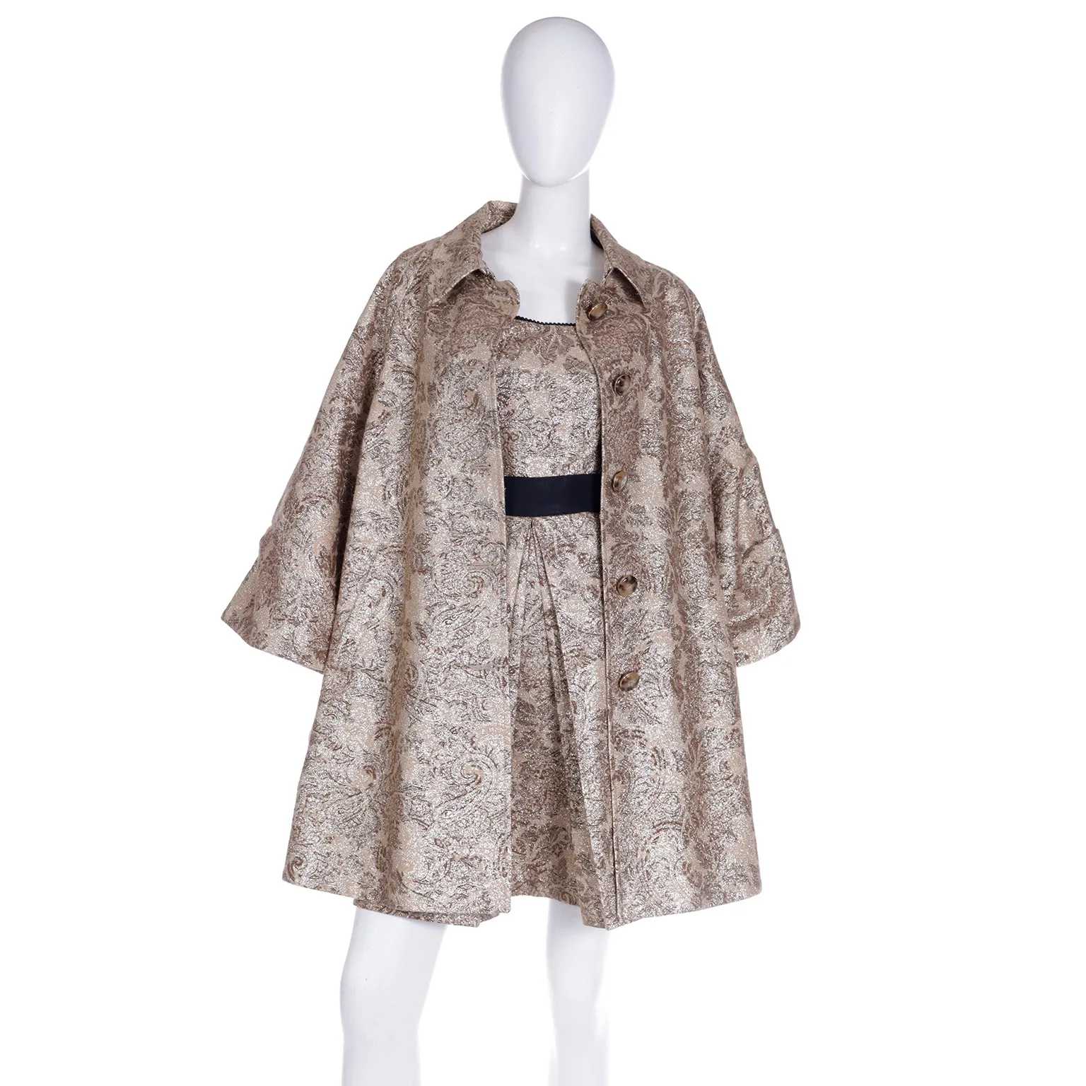 2000s Dolce & Gabbana D&G Gold Metallic Dress & Coat Amy Winehouse