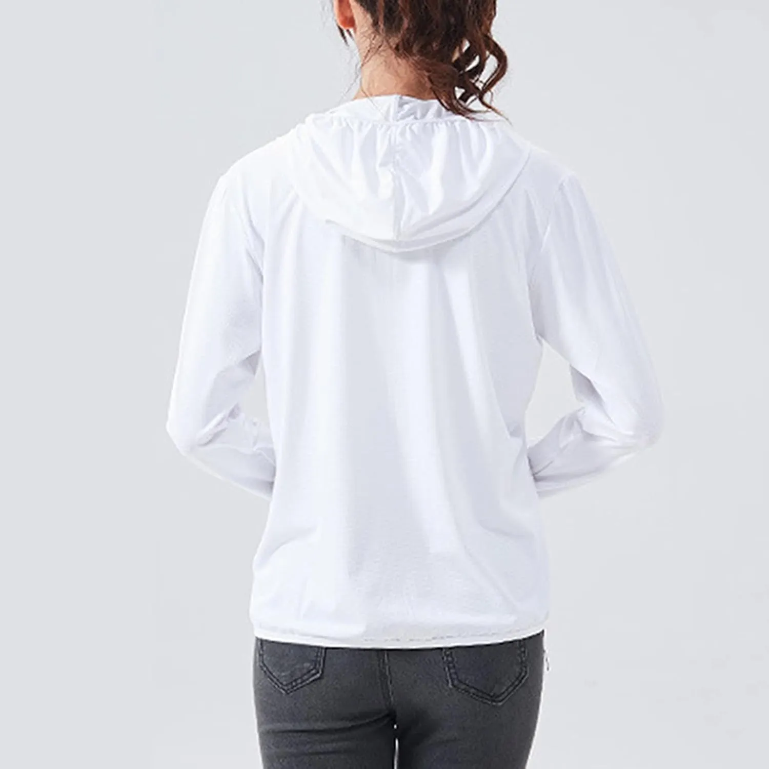 2023 Summer Women's UPF 50  Sun Protection Jackets Hooded Casual Cooling Shirt Hiking Outdoor Performance with Pockets