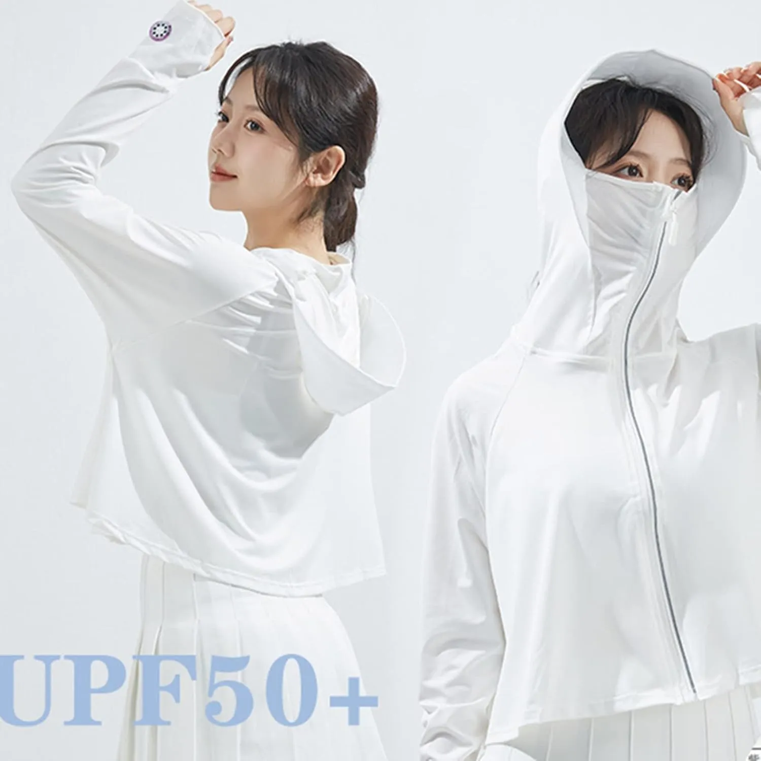 2023 Summer Women's UPF 50  Sun Protection Jackets Hooded Casual Cooling Shirt Hiking Outdoor Performance with Pockets