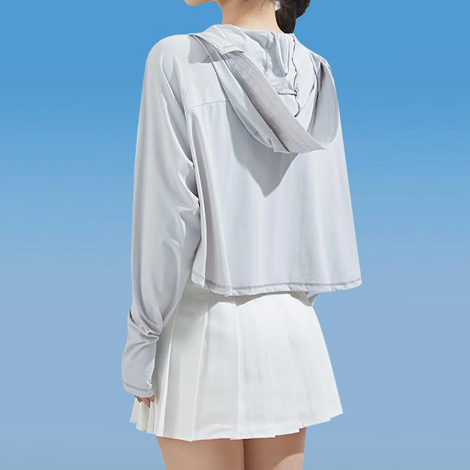 2023 Summer Women's UPF 50  Sun Protection Jackets Hooded Casual Cooling Shirt Hiking Outdoor Performance with Pockets