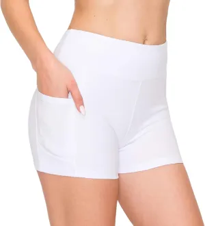 ALWAYS Women's Bike Shorts with Pockets - High Waist Compression Running Workout Athletic Yoga Shorts