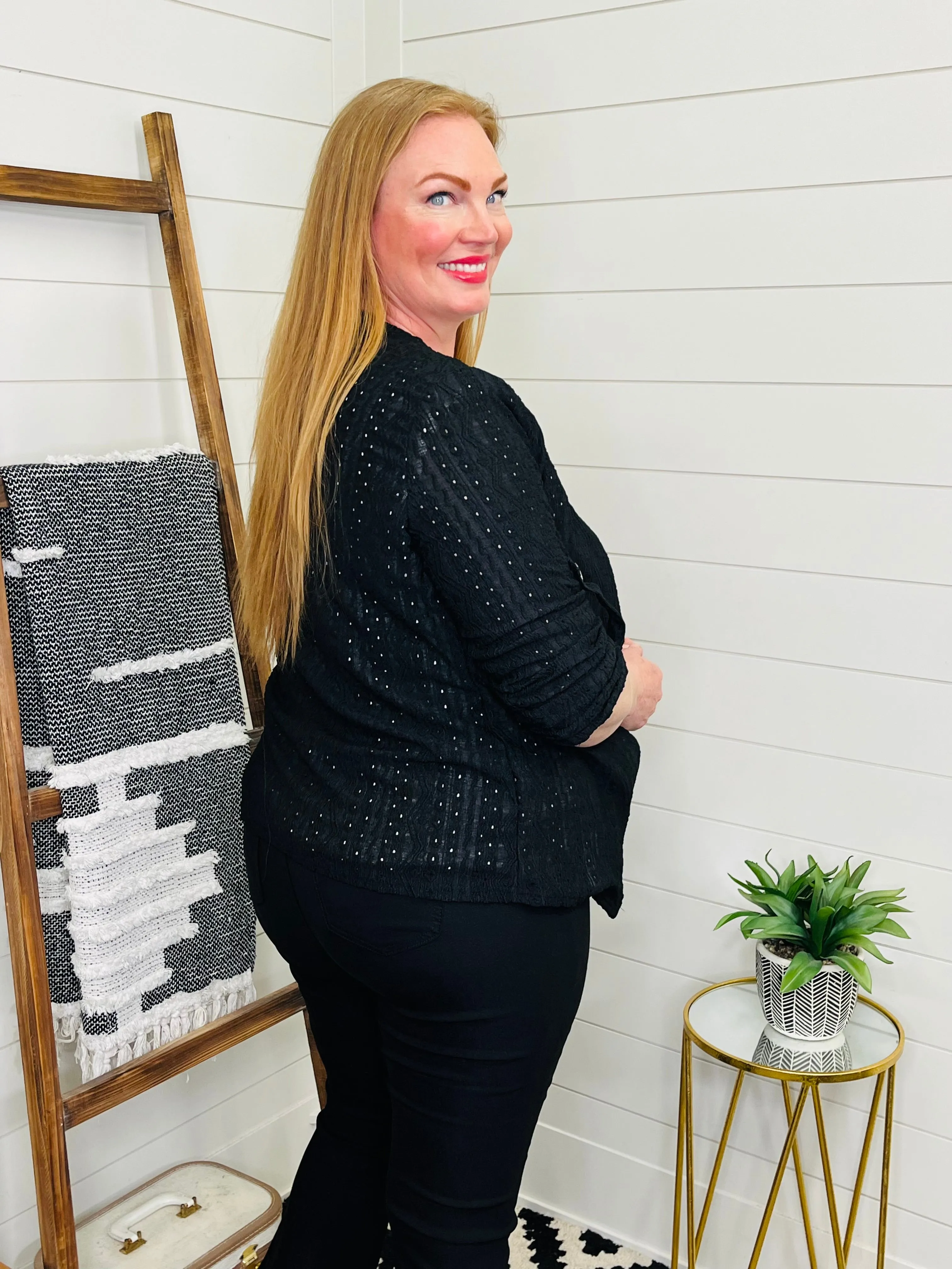 Black Eyelet Blazer