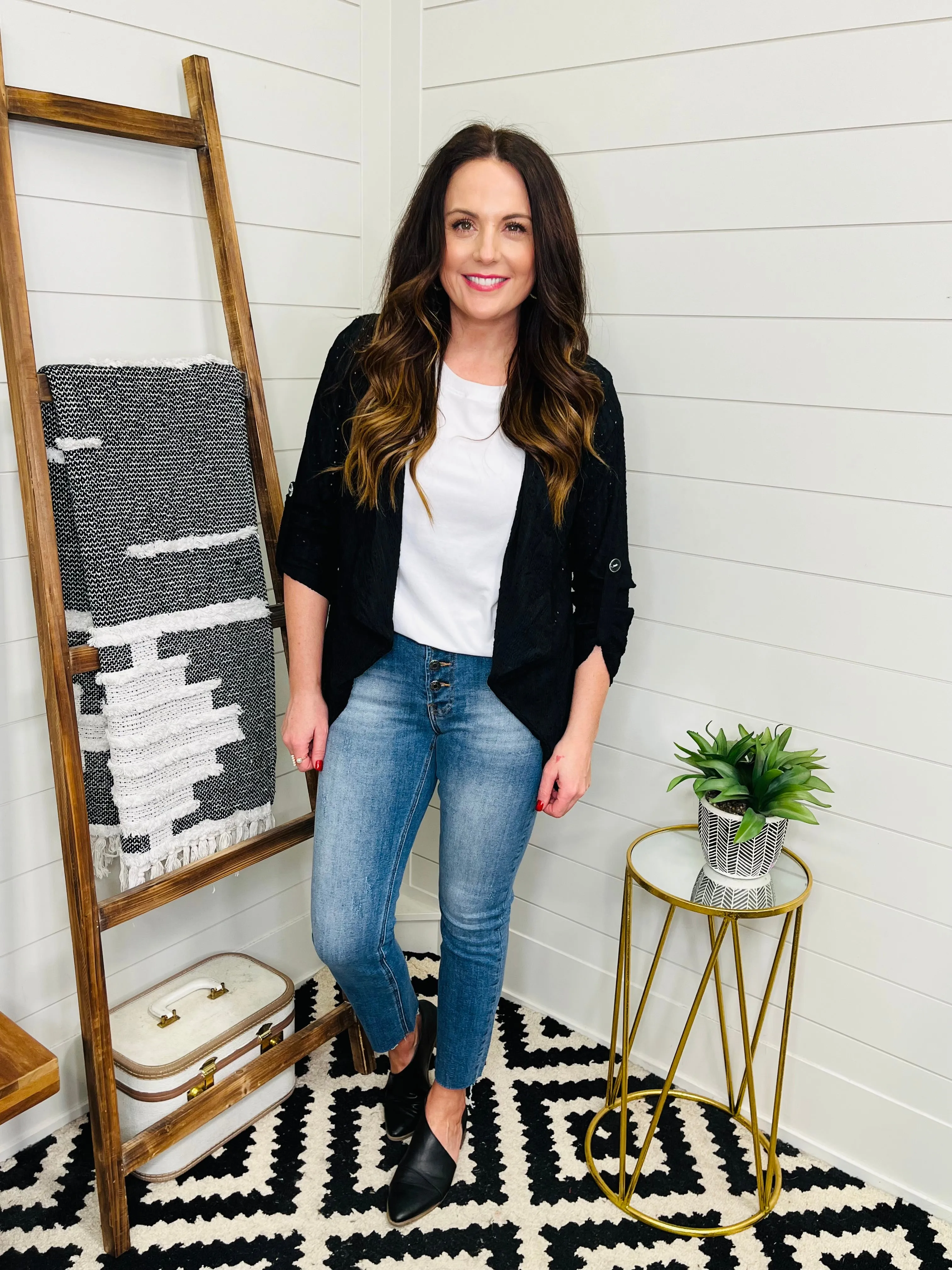 Black Eyelet Blazer