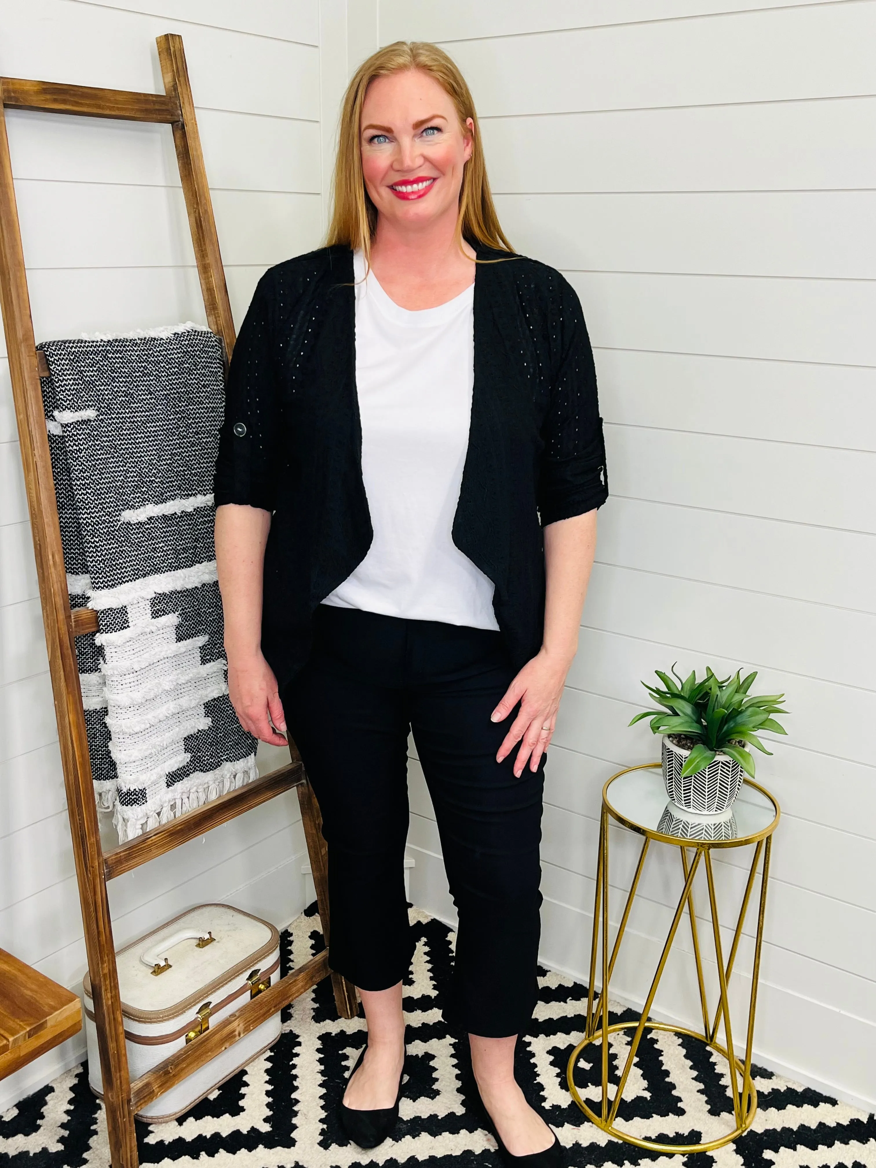 Black Eyelet Blazer
