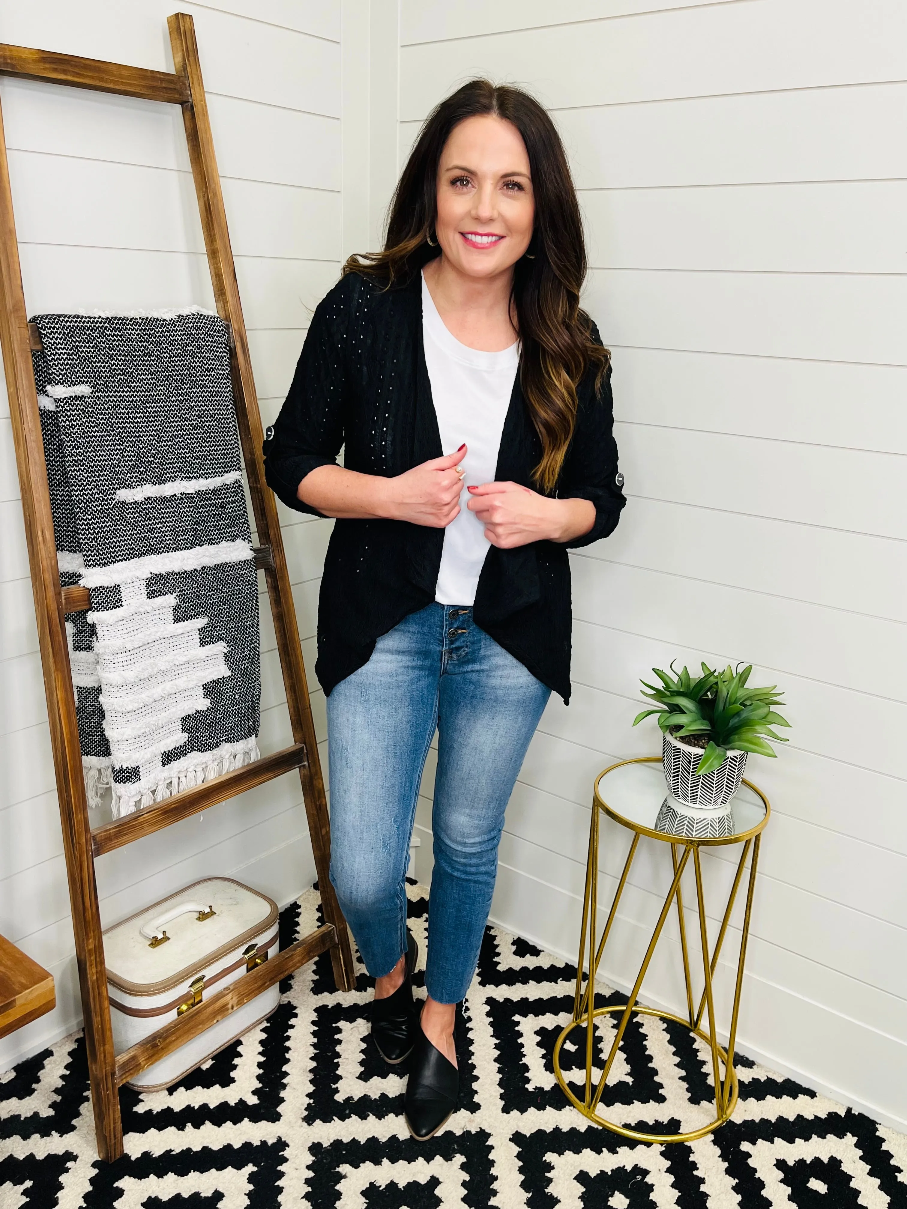 Black Eyelet Blazer