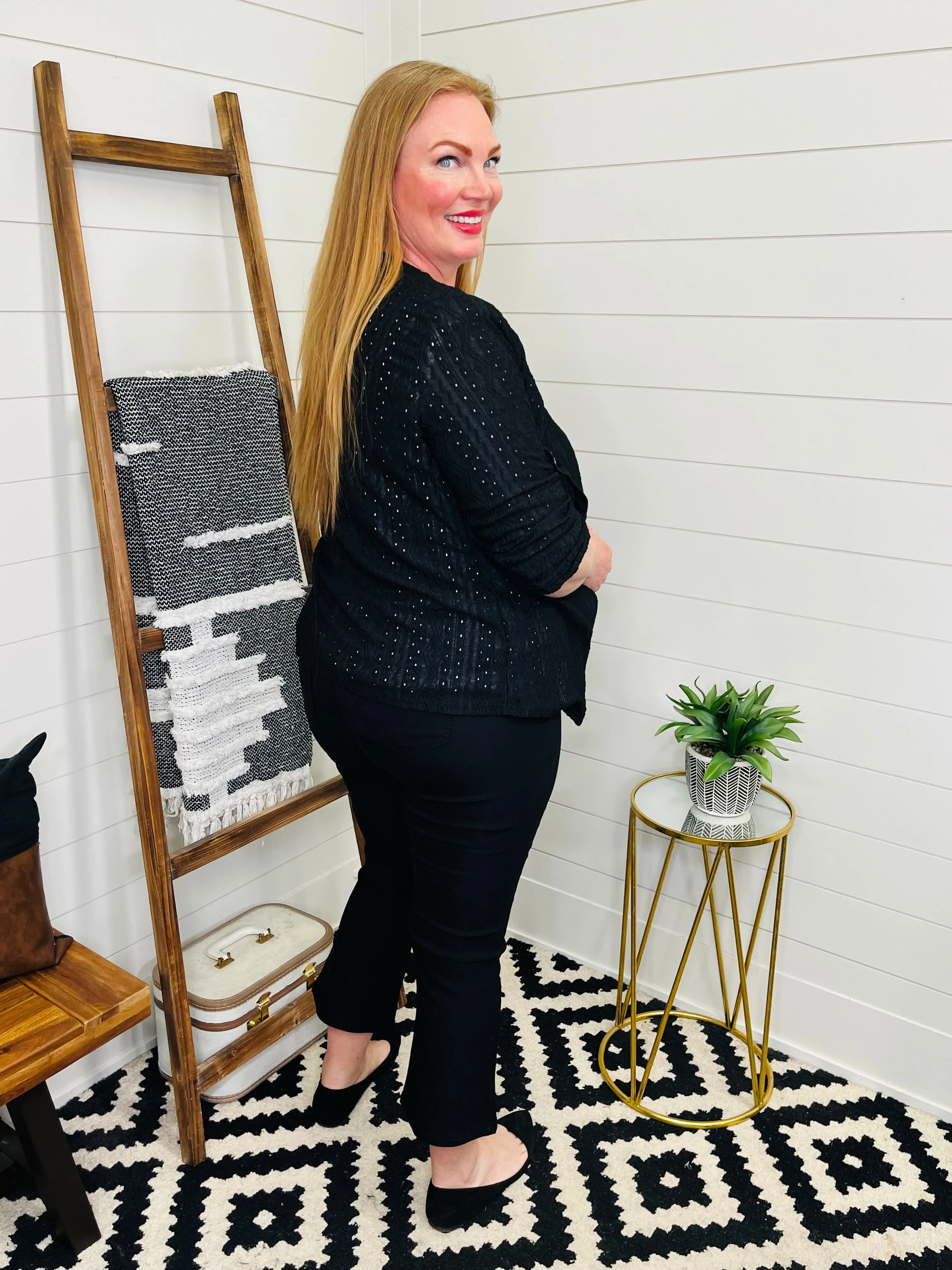 Black Eyelet Blazer