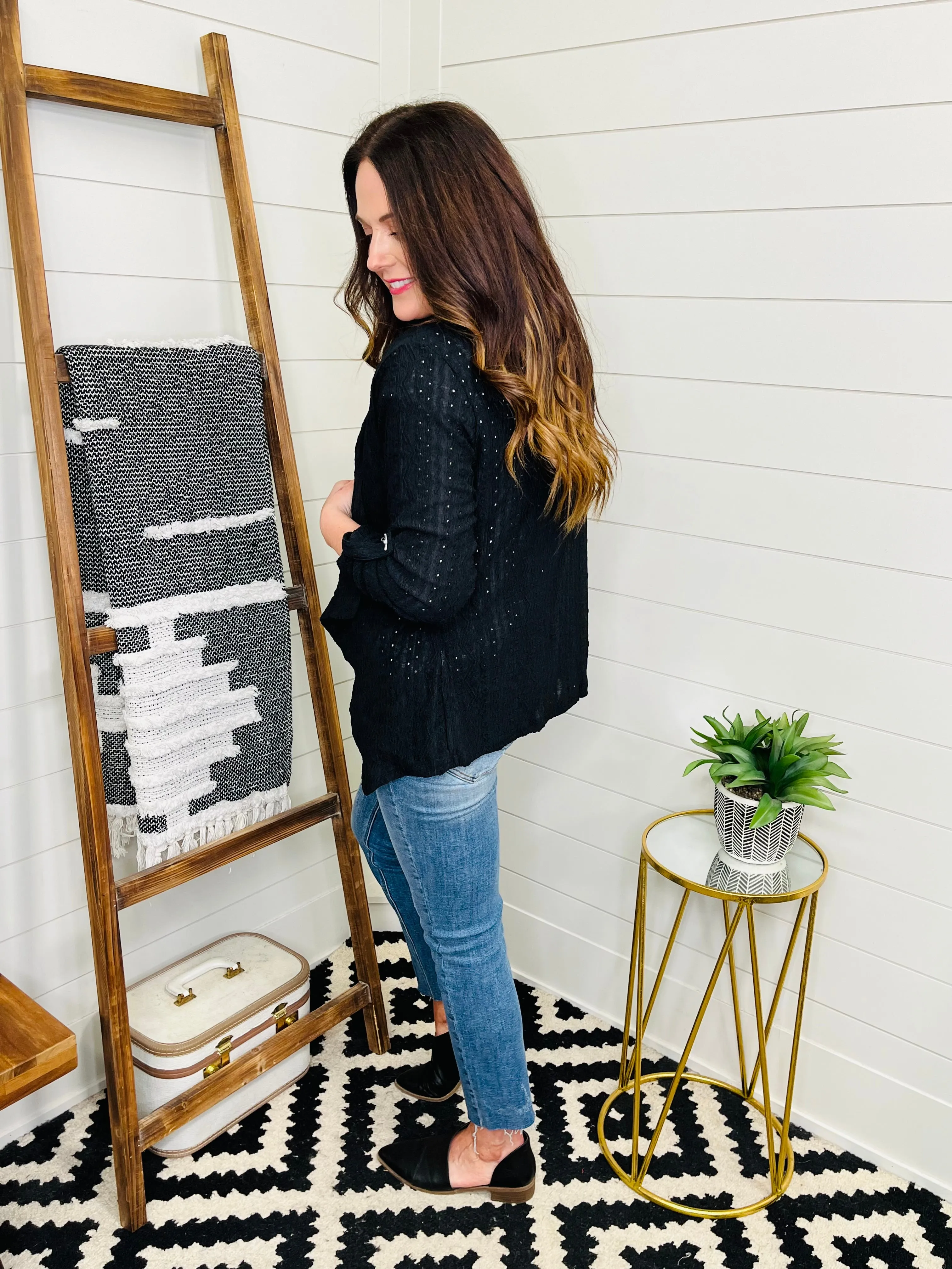 Black Eyelet Blazer