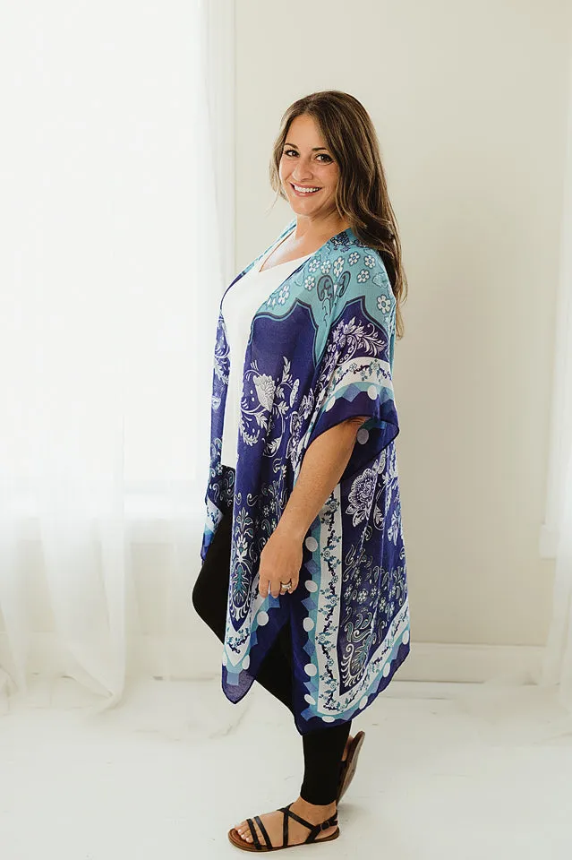 Boho Paisley Print Kimono