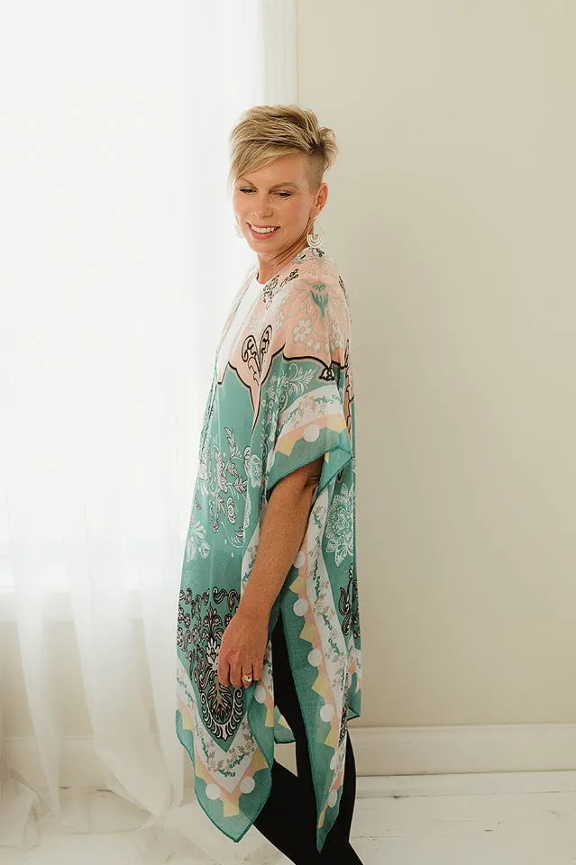 Boho Paisley Print Kimono