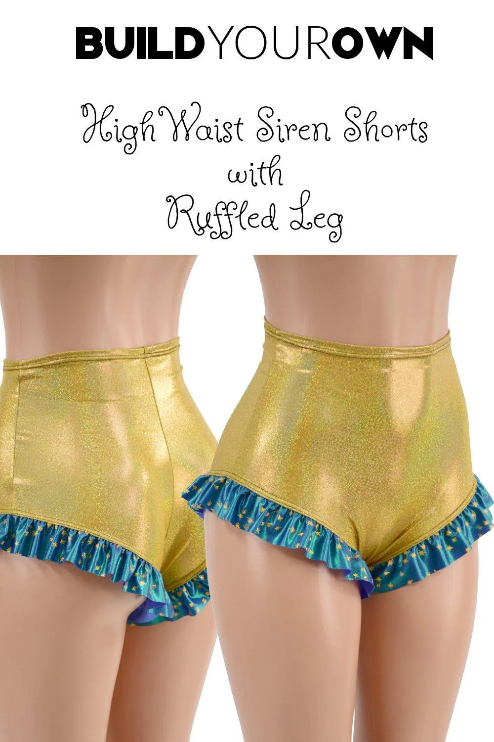 Build Your Own High Waist Siren Shorts with Ruffled Leg
