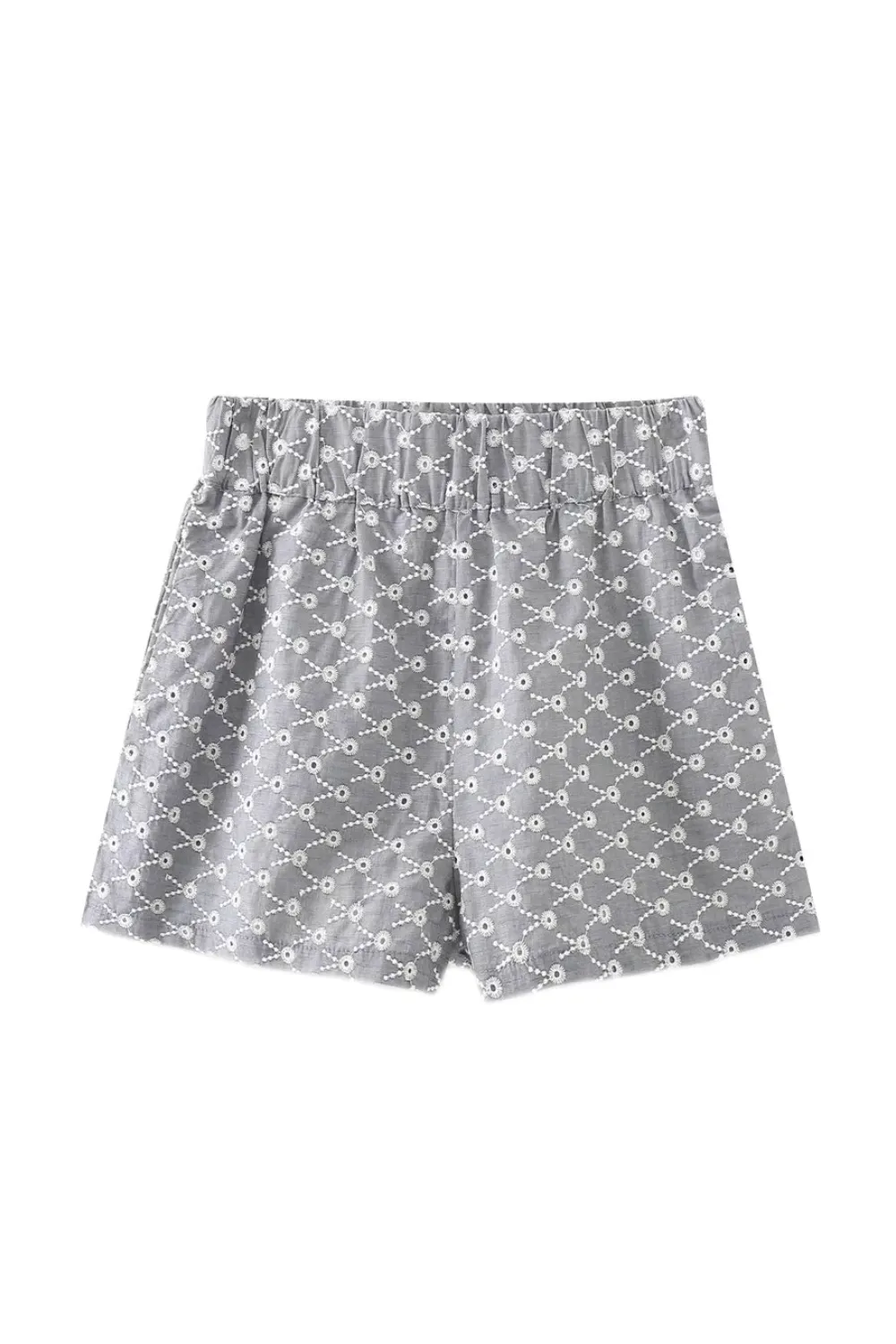'Carina' High Waist Embroidery Shorts