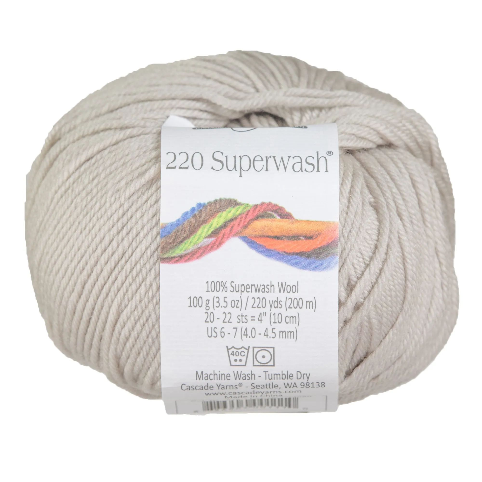 Cascade Yarns 220 Superwash Yarn - 0875 Feather Grey