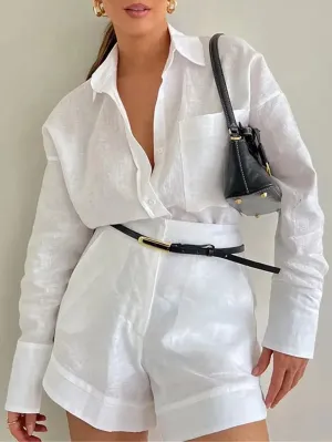 Christina Long Sleeve Shirt & Shorts Set
