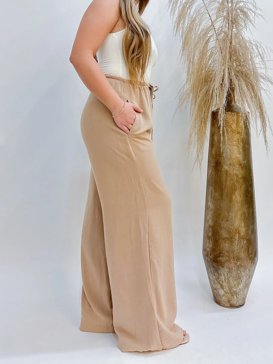 Drawstring Wide Leg Pant