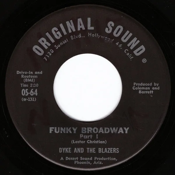Dyke & The Blazers - Funky Broadway - Parts I and II (7", Single) (G )