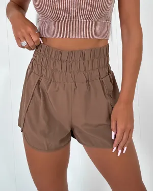 Dynamic Run High Waist Shorts - Chestnut