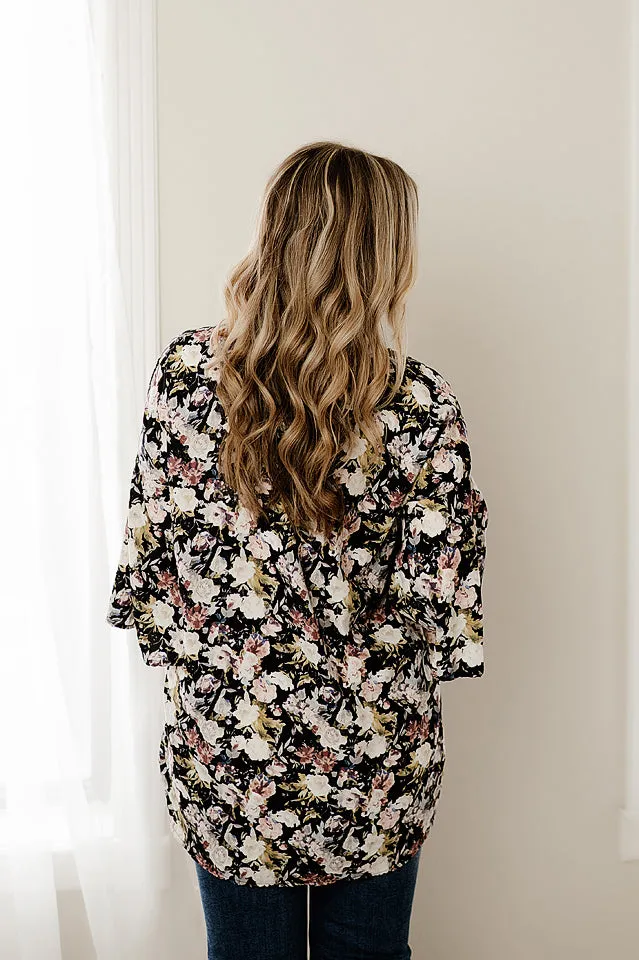 Floral Bell Sleeve Kimono