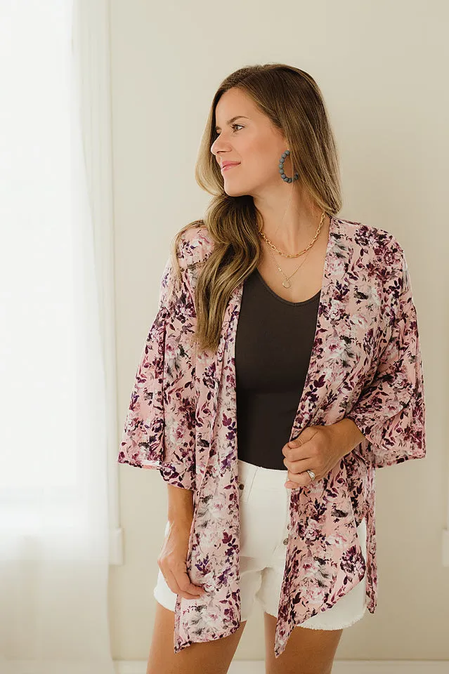 Floral Bell Sleeve Kimono