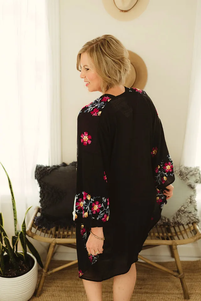 Garland Embroidered Kimono