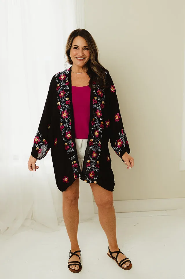 Garland Embroidered Kimono