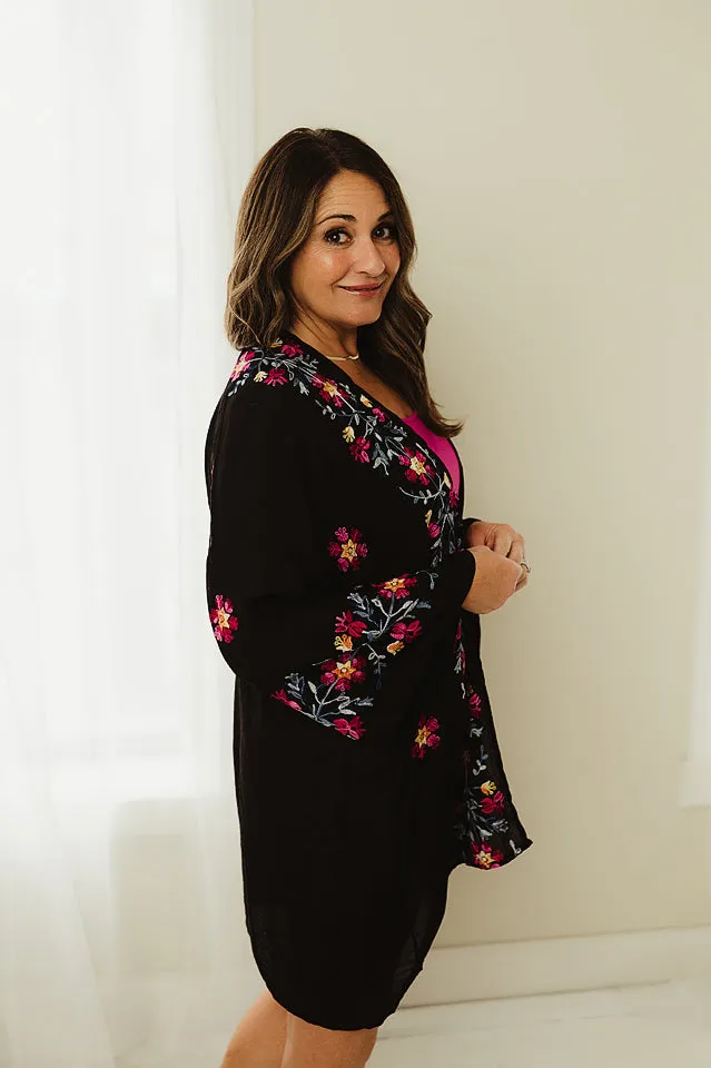 Garland Embroidered Kimono