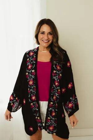 Garland Embroidered Kimono