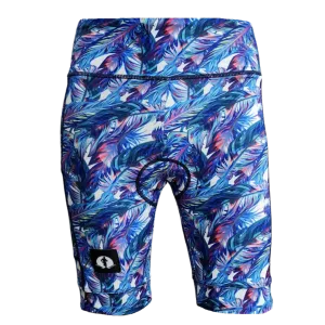 High Waist LADIES Cycling Shorts - Feathers