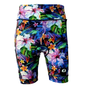 High Waist LADIES Cycling Shorts - Hibiscus