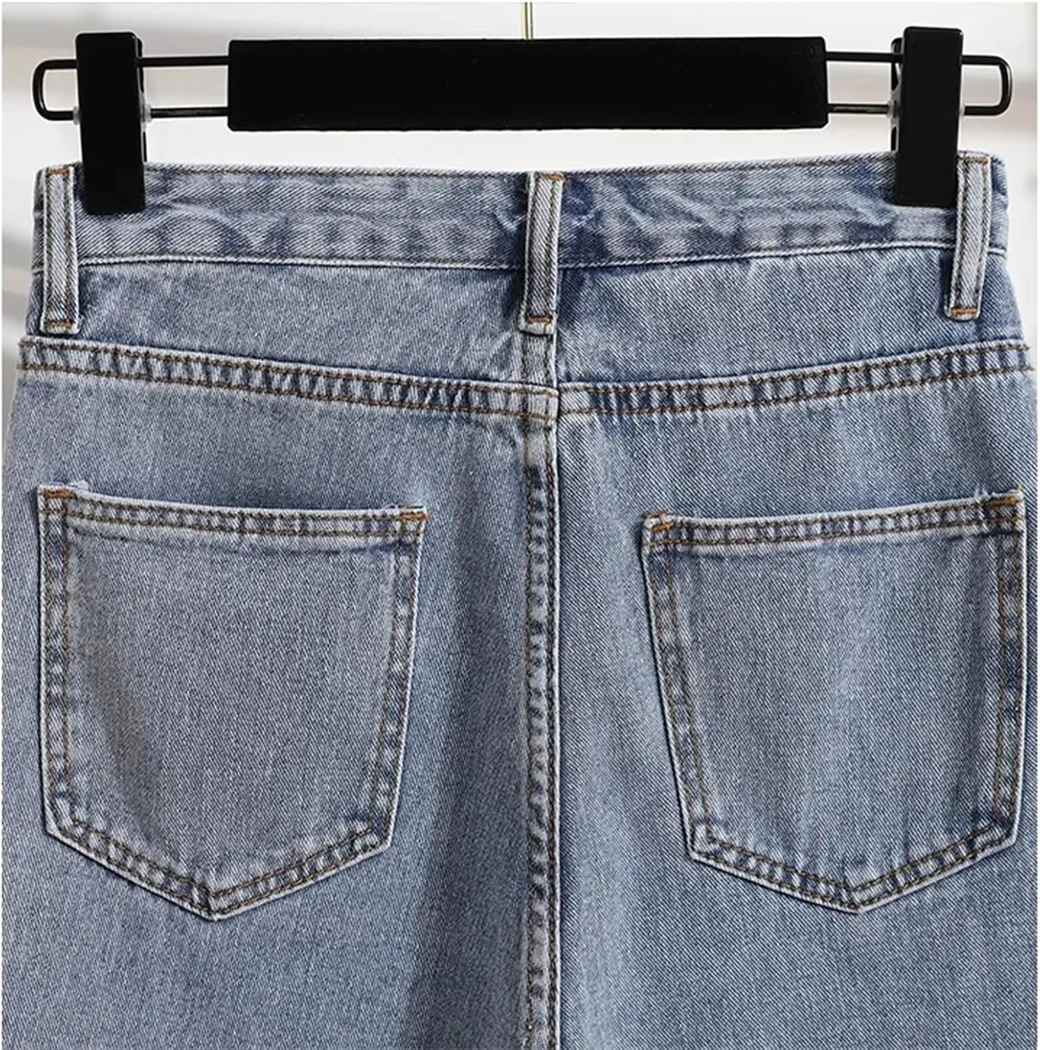 Jegsnoe Women Shorts Skirts Summer A-Line Wide-Leg Chic Solid High Waist Denim Shorts