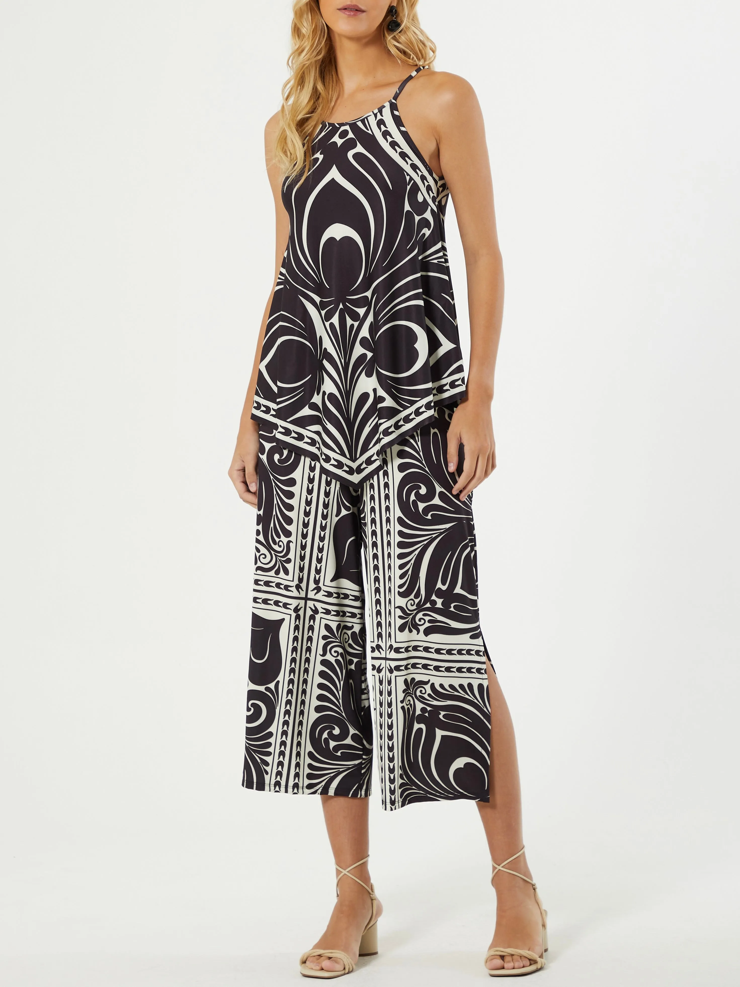 Lola Wide Crop - Black/Ecru