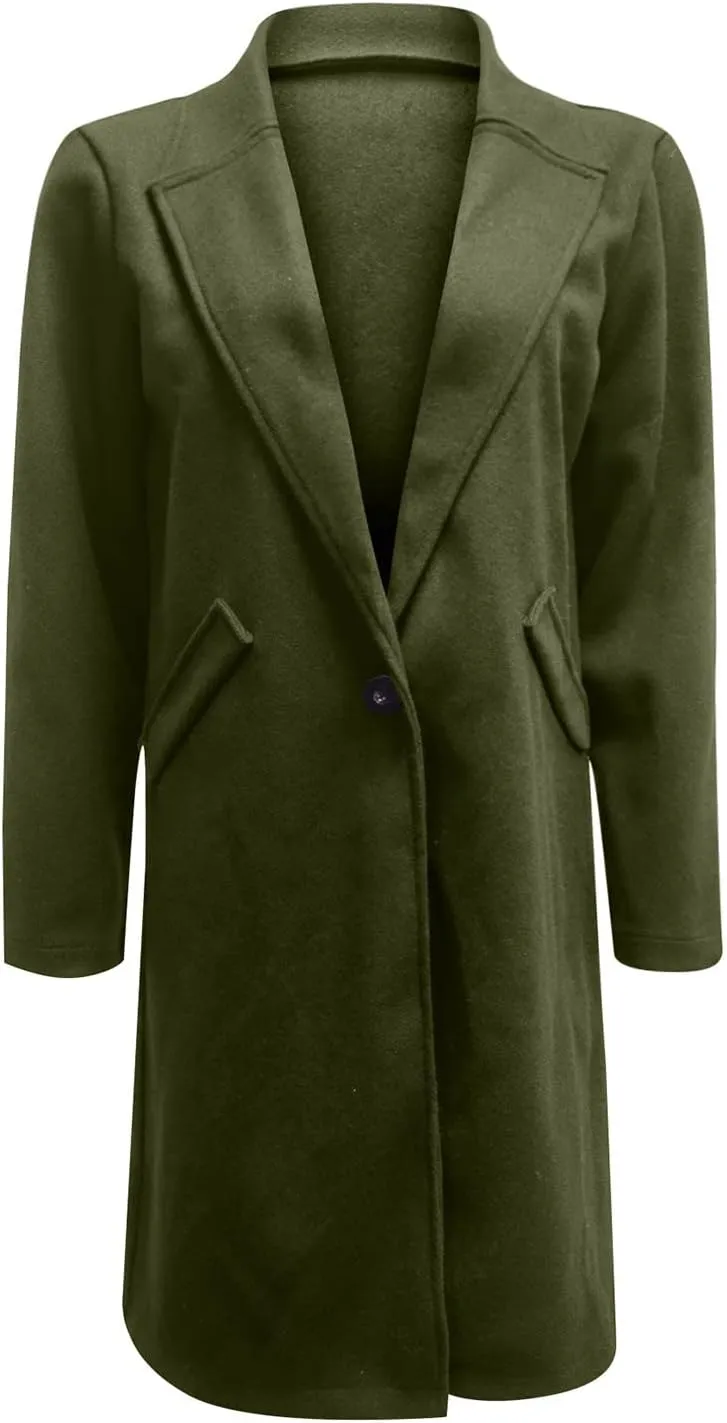 Long Blazer Jackets for Women Business Casual Semi Formal Notch Lapel Coat Dressy Light Weight Loose fit Cardigan