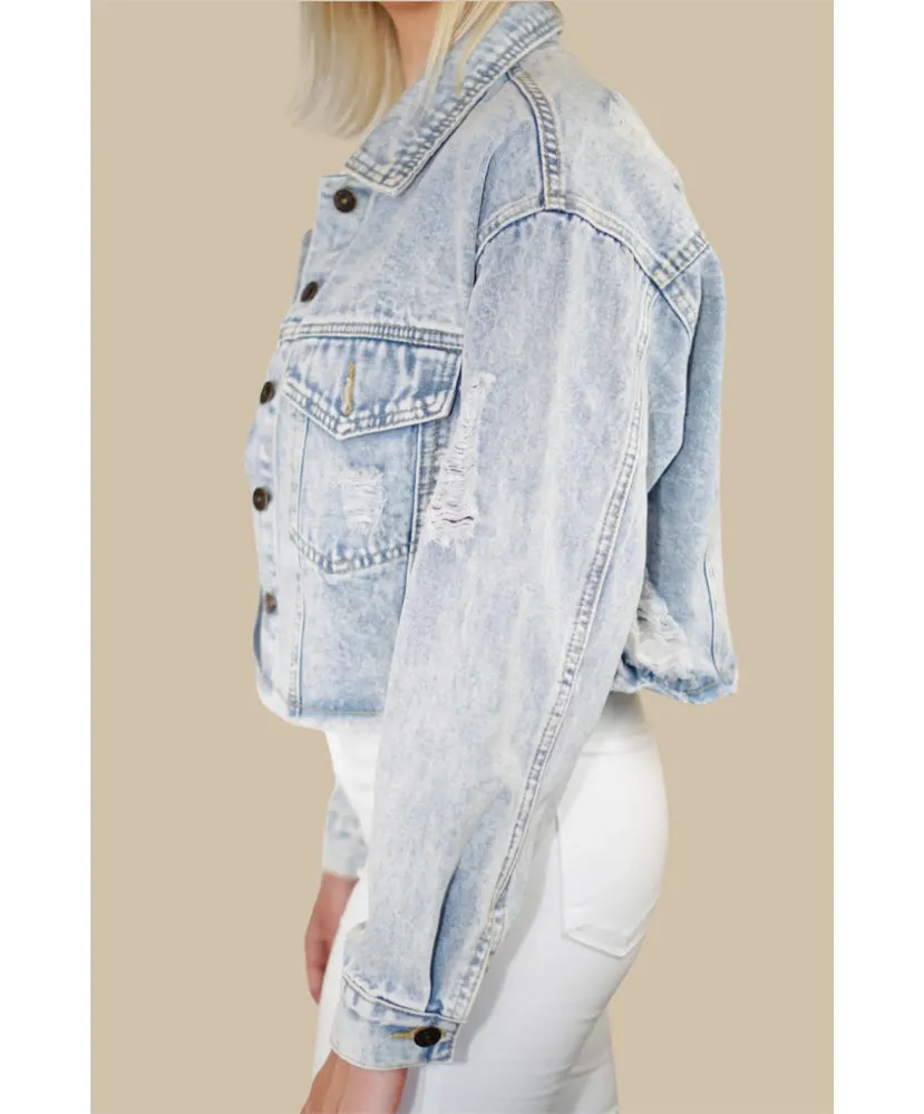 LSU Checkered Lips Denim Jacket