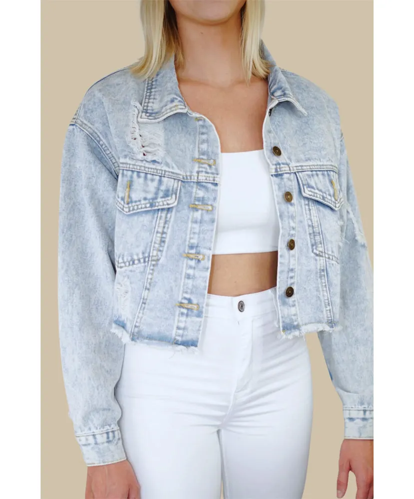 LSU Checkered Lips Denim Jacket