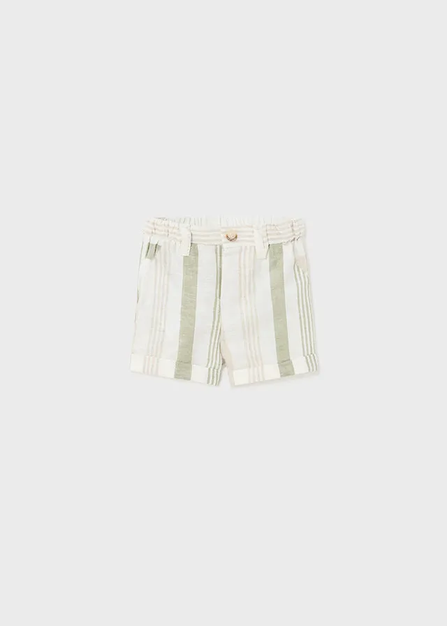 MAY Green Polo and Linen Short Set