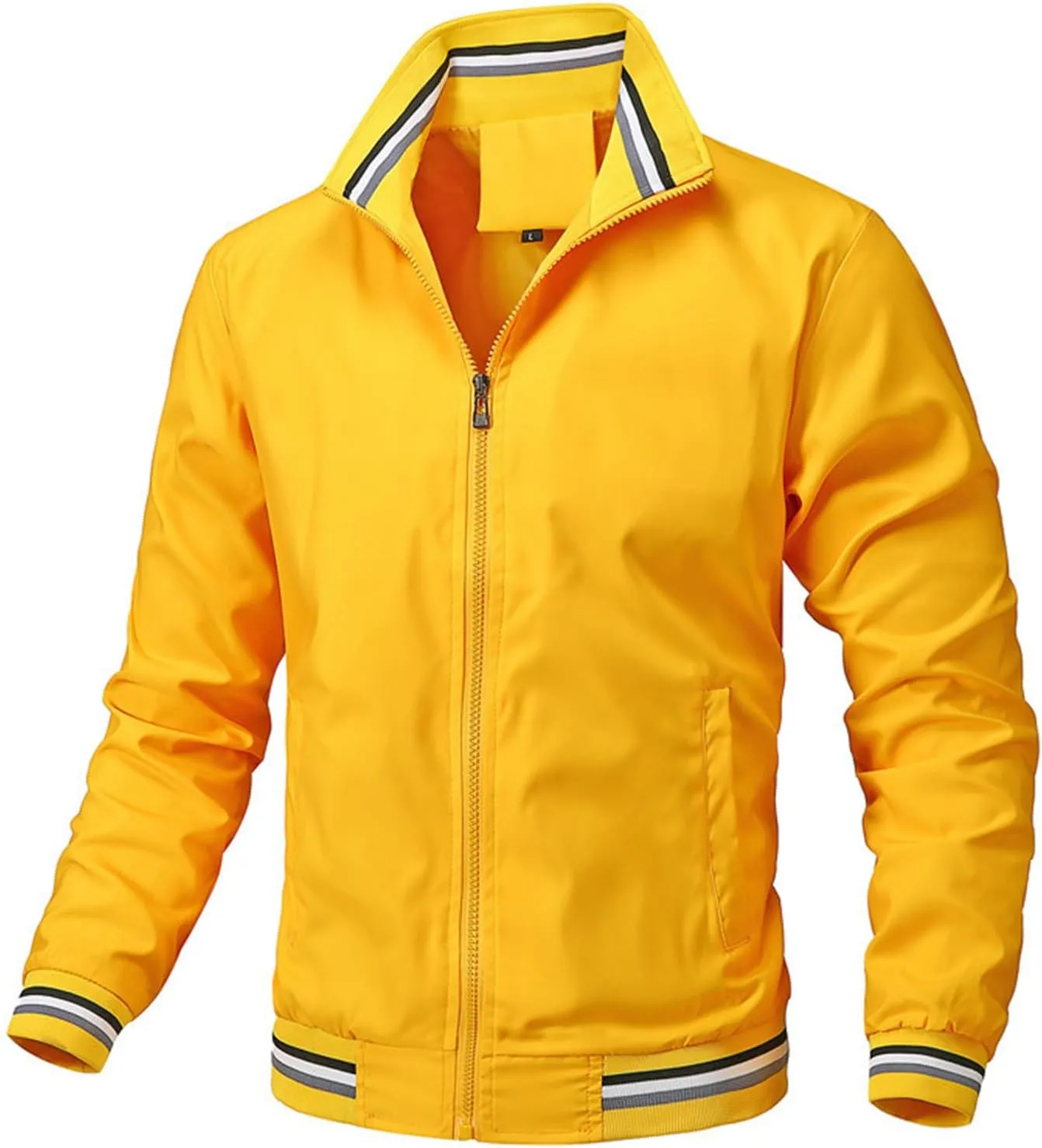 Men's Lightweight Jacket Light Track Jackets Casual Spring Fall Windbreaker Flight Bomber Zip Up Coat with Pockets