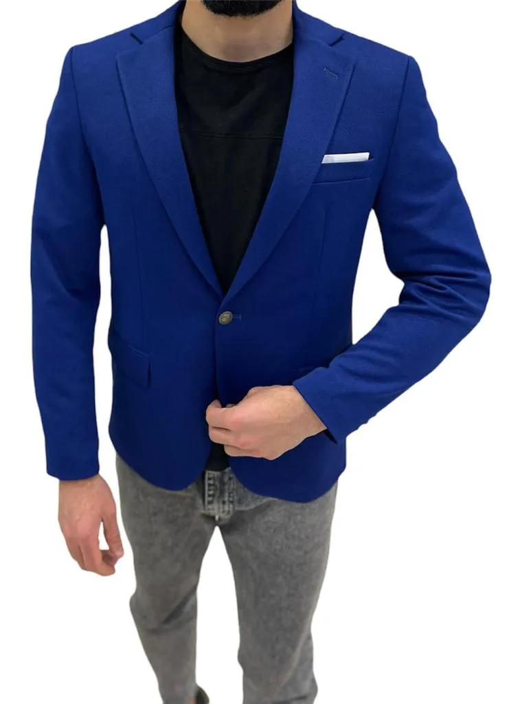Men's Slim Fit Blazer Solid Single Button | 214