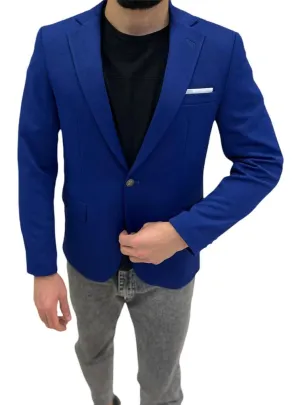 Men's Slim Fit Blazer Solid Single Button | 214