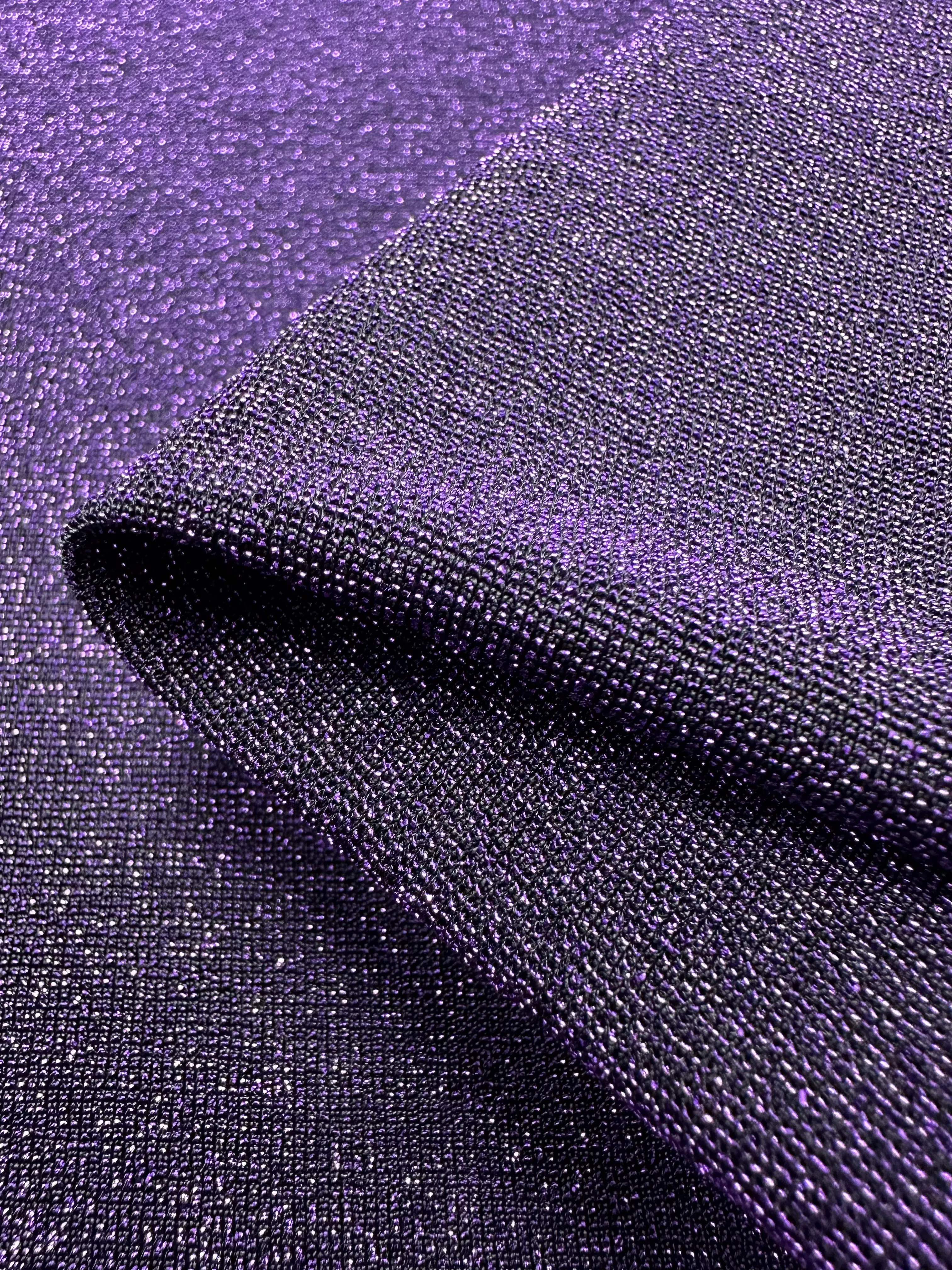 Metallic Lycra - Disco Plum - 160cm