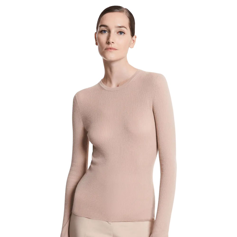 Michael Kors Hutton Featherweight Cashmere Sweater, light brown