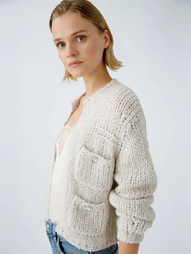 Oui Cardigan Light Beige Melange