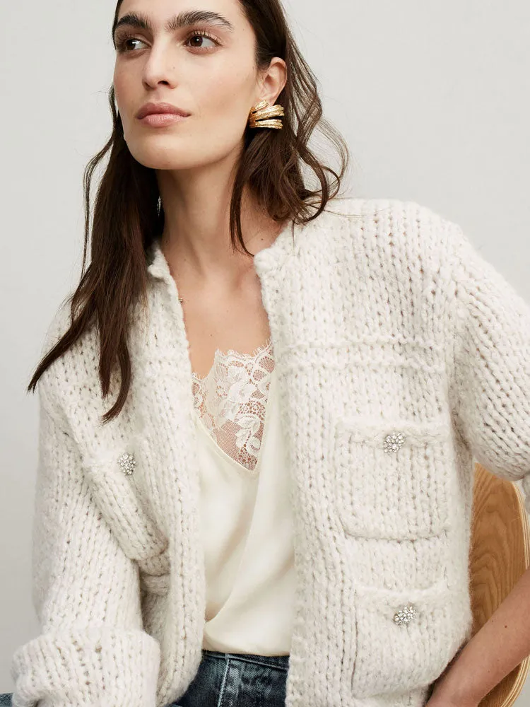 Oui Cardigan Light Beige Melange