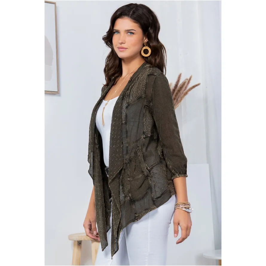 Patchwork Shrug Jacket ~ Gravel Gray